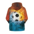 thumbnail image 2 of Chririnla Art Soccer Ball Water Flame Girls Long Sleeve Hooded Pullover Lightweight with Pockets Trendy Comfy Top for Teens Fall ​​Size 10-12​​, 2 of 6