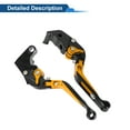 thumbnail image 5 of Short Long Brake Clutch Levers for Yamaha YZF R1 09-14 Adjustable Motorcycle Handlebar Brake Lever Aluminum Alloy Black Head Gold Tone Handle, 5 of 6