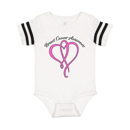 

Inktastic Breast Cancer Awareness with Pink Ribbon Heart Gift Baby Boy or Baby Girl Bodysuit