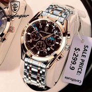 Poedagar men watch luxury business quartz watches stainless stain strap sport Chronograph mens wristwatch waterproof luminous