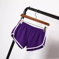 thumbnail image 2 of ZQUUVOU Women's Shorts Elastic Waist Solid Casual Athletic Shorts(Purple,3XL), 2 of 4