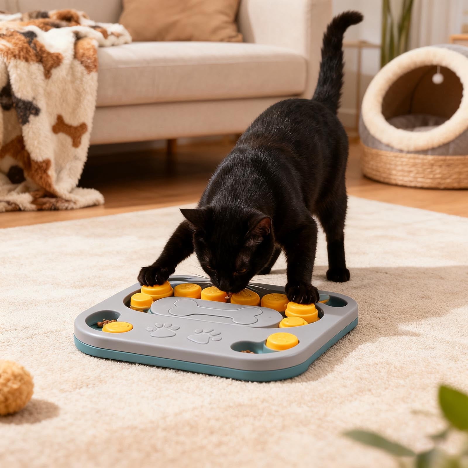 Interactive Puzzle Feeder Slow Food Bowl for Pet Mental Stimulation and Digestion Solution