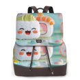 thumbnail image 1 of Easygdp Kawaii Sushi Characters Delight Mochila de Cuero para Mujeres, Bolso de Hombro, Bolsos de Mano de Moda para Trabajo y Viajes, 1 of 4