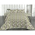thumbnail image 2 of Ambesonne Bird Print Quilted Bedspread Set 3 Pcs, Spring Art Tree Branches, Queen, Lime Green Blue Purple, 2 of 4