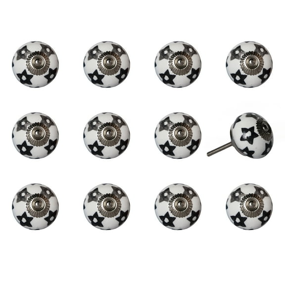 Knob-It Vintage Cabinet Drawer Knobs 12-Piece Set 4 Inch Colorful Hand Painted