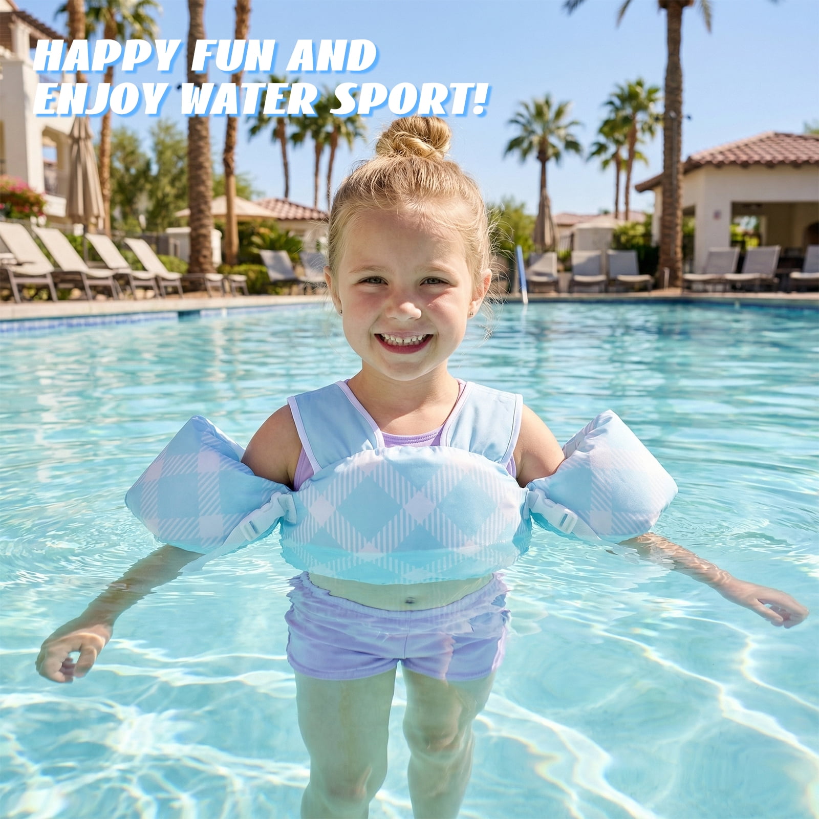 Gogokids Kids Toddler Swim Vest Life Jacket,Toddler Floaties Fit 22-66 Lbs,Pool Float Jumper Detachable Arm Floaties Water Wing for Boys Girls