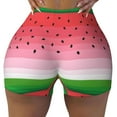 thumbnail image 2 of Fuzoiu Watermelon Print Women's Workout Shorts,Workout Biker Shorts Women,Exercise Fitness Shorts,Scrunch Short, Athletic Shorts for Gym Yoga Running Sport Active-Medium, 2 of 8