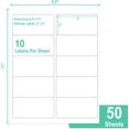 thumbnail image 2 of 30 Sheets 10 per Page Label Papers, 2 x 4 in Shipping Address Mailing Labels, Printable White Sticker Labels for Inkjet & Laser Printer - Matte, 2 of 6