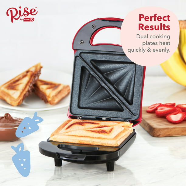 Rise By Dash Pocket Electric Sandwich Maker, Toasting, Omelets & More, Non-Stick Surfaces - Red Walmart.com
