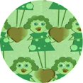 thumbnail image 1 of Ahgly Company Machine Washable Indoor Round Transitional Dark Lime Green Area Rugs, 5' Round, 1 of 7