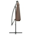 thumbnail image 5 of Gymax 10Ft Offset Hanging Umbrella Patio Outdoor w/ 32 Solar LED Lights Tan, 5 of 10