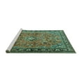 thumbnail image 2 of Ahgly Company Machine Washable Indoor Round Persian Turquoise Blue Traditional Area Rugs, 3' Round, 2 of 4