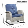 thumbnail image 6 of PARKWELL Outdoor Patio Rocking Chair Wicker High Back Rocker Lounge Chair with Cushion for Backyard Deck Porch,Navy, 6 of 6