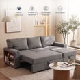 thumbnail image 3 of Sofá Cama Easy Living Porto Gris Oxford con chaise longue, almacenamiento y USB, 3 of 6