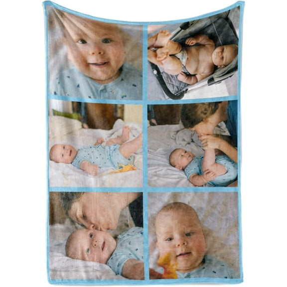 Ships Next Day, Custom Blanket with Picture - Printed in USA, Personalized Photo Blanket (Fleece – 50x60)