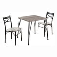 thumbnail image 3 of Furniture of America Kelle Transitional Metal 3-Piece Dining Set in Natural Tone, 3 of 3