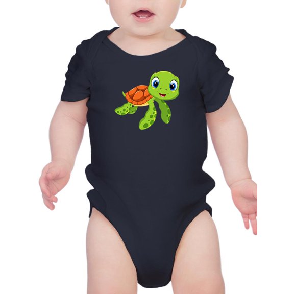 Cute Sea Turtle On White Art Bodysuit Infant -Image by Shutterstock, 18 Months