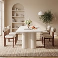 thumbnail image 5 of AFO Upholstered Modern Dining Chair with Roll Backrest & Wooden Legs, Kitchen Desk Side Chair for Dining Room and Restaurant, Set of 2, Beige, 5 of 17