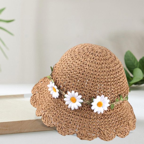 Floppy Straw Sun Hat Made from Natural Plants-Crochet Bucket Hat for Adult-  Fishing Hat