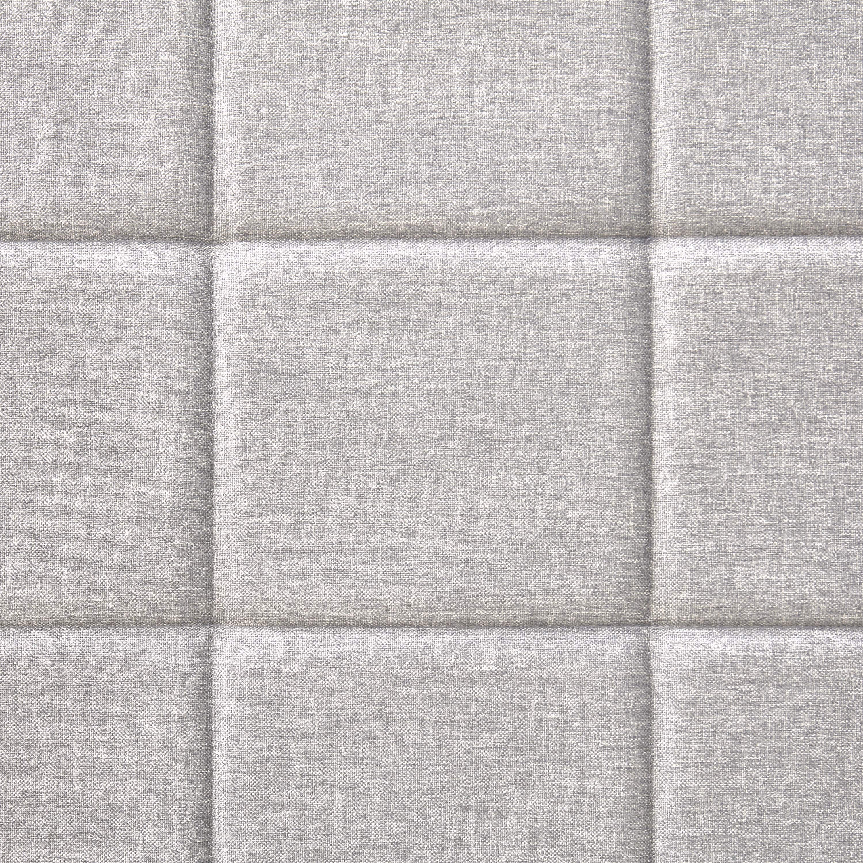 LammaLoe Square Tufted Upholstered Queen Headboard with Adjustable Height, Silver, Queen