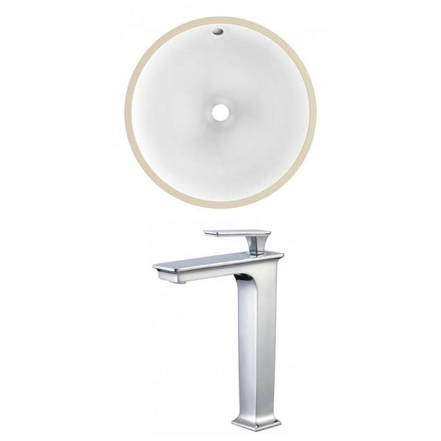 American Imaginations AI-22758 Évier Circulaire de 16,5 Po en Blanc - Chrome Hardware