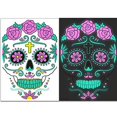 thumbnail image 4 of Pegatinas luminosas para tatuajes temporales de Halloween, 4 hojas que brillan en la oscuridad, pegatinas para la cara de calavera de azúcar, coloridas para adultos, niños, día de los muertos, pesadi, 4 of 5