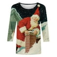 thumbnail image 5 of Weiqiqre Women's Tops Christmas Shirts 3/4 Sleeve Merry Christmas Tree Shirts for Women Xmas Holiday Party Tees Tops, 5 of 5