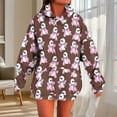 thumbnail image 2 of Moxiu Halloween Ghost Shirt for Women Hoodies Long Sleeve Oversized Hooded Sweatshirt Spooky Season Pullover Tops Brown,XXL, 2 of 5