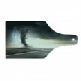 thumbnail image 1 of Nature Cutting Board, Black Tornado Funnel Gas and Thunder Rolling on the Road Fume Disaster Monochrome Print, Tempered Glass Cutting and Serving Board, Wine Bottle Shape, Grey, by Ambesonne, 1 of 1