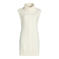 thumbnail image 5 of Free Assembly Woman's and Women's Plus Sleeveless Cable Knit Mini Sweater Dress, Sizes XS-4X, 5 of 5