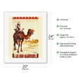 thumbnail image 2 of South Algeria (Le Sud Algérien) - Nomad on Camel - Algerian Railway - Vintage Travel Poster by Roger Irriera c.1930 - Fine Art Rolled Canvas Print 16in x 20in, 2 of 4