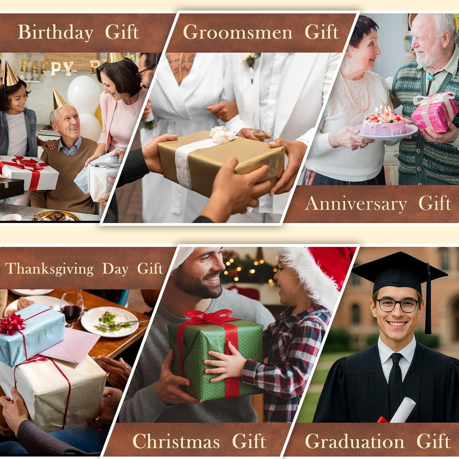 Personalized Gifts for Men, Mens Personalize Toiletry Bag, Custom Leather Toiletries Travel Bag, Customize Shaving Kit, Men's Gift Ideas for Christmas（Brown）