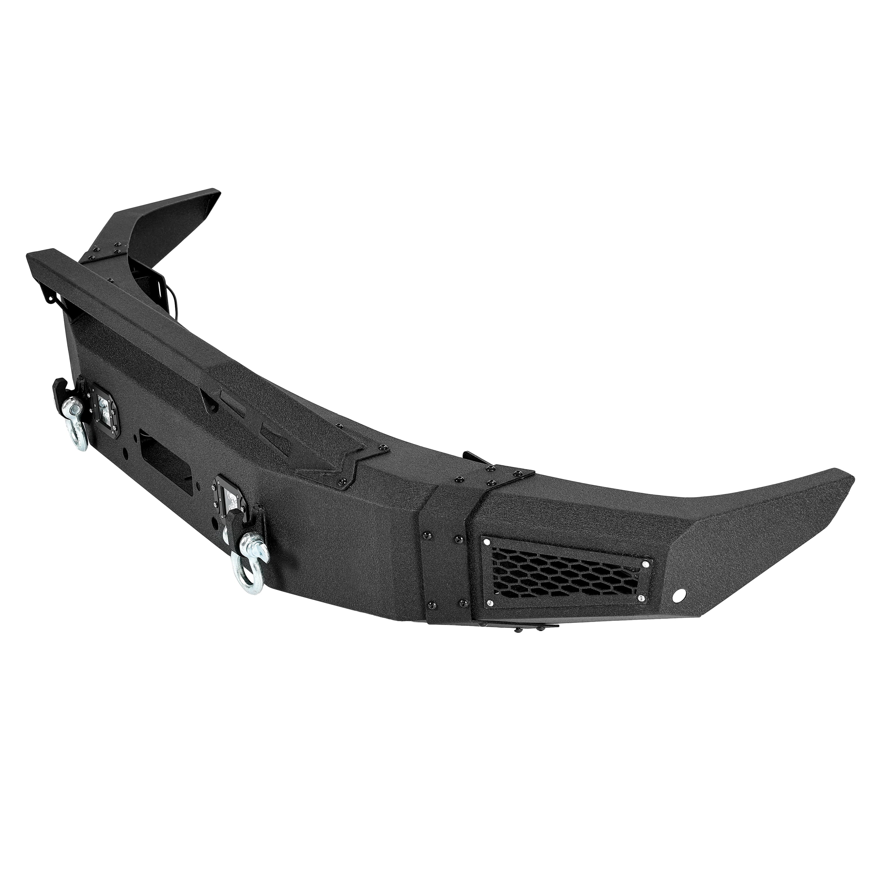 KOJEM Front Bumper Assembly, Fit for 2019-2021 Dodge Ram 1500, with LED Lights Steel Black 2 Packages！！！