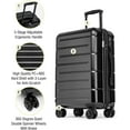 thumbnail image 5 of Carry On Luggage 22x14x9 Airline Approved Hard Shell Carry On Suitcase with TSA Lock Hardside Suitcases with Wheels Travel Rolling 22 Inch Luggage with Cup Holder for Men Women Black, 5 of 12