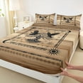 thumbnail image 3 of Feelyou Hippie Black Crow Twin Sheet Sets, Bohemian Life Tree Bedding, 3 Pieces, 3 of 7