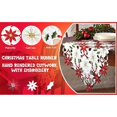 thumbnail image 5 of Camino de mesa navideño, mantelería bordada con hojas de acebo y flor de Pascua para decoración navideña, 15 x 53 pulgadas., 5 of 5