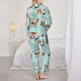 thumbnail image 5 of Kll Christmas Winter Animals Print Women'S Long Sleeve Pajamas With Pants Sleepwear Loungewear 2 Set-Medium, 5 of 9