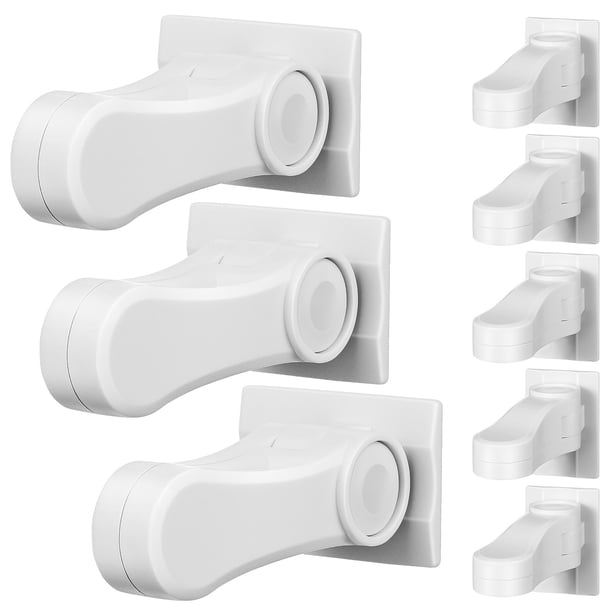 GOOHOCHY 8 Uds cerraduras de manija de puerta cerraduras de puerta a prueba de bebés respaldo adhesivo tapón de palanca de puerta cerraduras de puerta de seguridad cerraduras de manija de palanca
