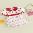 thumbnail image 3 of Robe pour Bébé Fille à Manches Courtes et Col Claudine pour la Saint-Valentin, 3 of 9