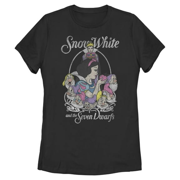 Womens Snow White and the Seven Dwarfs Classic Characters Distressed T Shirt