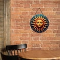 thumbnail image 5 of Rustic Round Wooden Wall Art Sign, 8" Decorative Home Decor, Vintage Sun Face Designs, Easy Hang, Gift-Ready for Christmas Living Room Bedroom Kitchen Office, 5 of 8