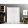 thumbnail image 3 of Sliding French Double Pocket Doors 60 x 80 inches | Planum 0990 Painted White | Kit Trims Rail Hardware | Solid Wood Interior Bedroom Sturdy Doors, 3 of 6