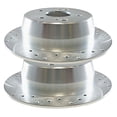thumbnail image 2 of Geelife Rear Drilled Slotted Brake Rotors Silver 2 for Kia Sorento Hyundai Santa Fe, 2 of 6