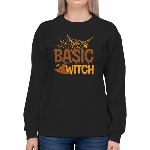 Basic Witch. Witch Hat Sweatshirt Women -Image by Shutterstock, Female Small