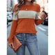 thumbnail image 4 of Blusas de Larga con Bloques de Color para Mujer, Conjuntos de Otoño, Suéteres de Invierno y Moda de Principios de Otoño. Naranja M, 4 of 9