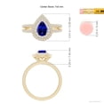 thumbnail image 4 of ANGARA Natural Split Shank Pear Tanzanite and Diamond Double Halo Ring in 14K Yellow Gold for Women (Size-7x5mm) | December Birthstone, Anniversary, Jewelry Gift for Women | Natural Tanzanite Ring, 4 of 9