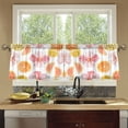thumbnail image 4 of Yayeee Kitchen Curtains Tier Set of 2 Light Filtering 57"x24" Over Sink Window Panels, Floral Orange, 4 of 7