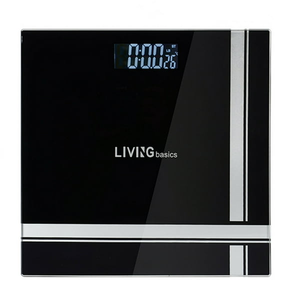 Bathroom Bath Scale, Digital Body Weight Glass Scale with Smart Step-on Technology and Temperature Display 396lb Capacity