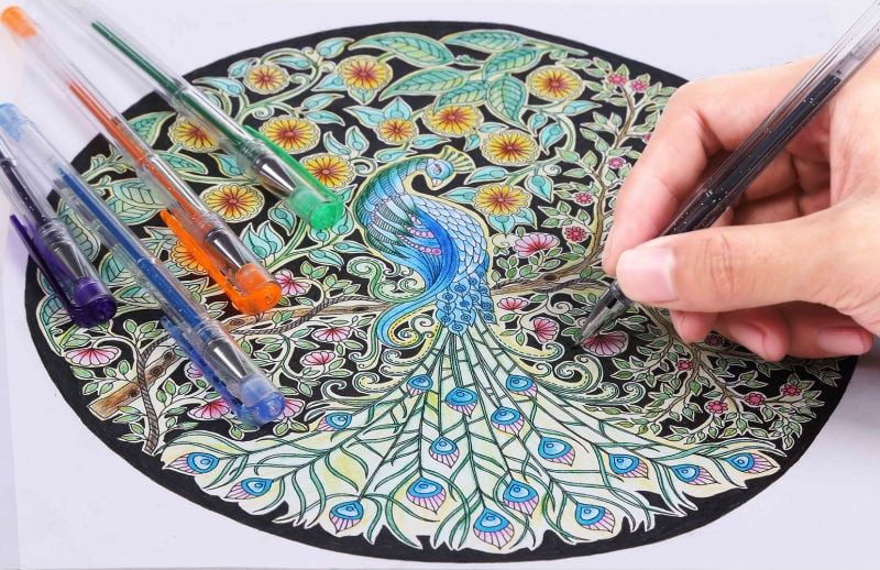 Shuttle Art 120 Unique Colors Gel Pens Gel Pen Set for Adult Coloring Books Art Markers No Duplicates