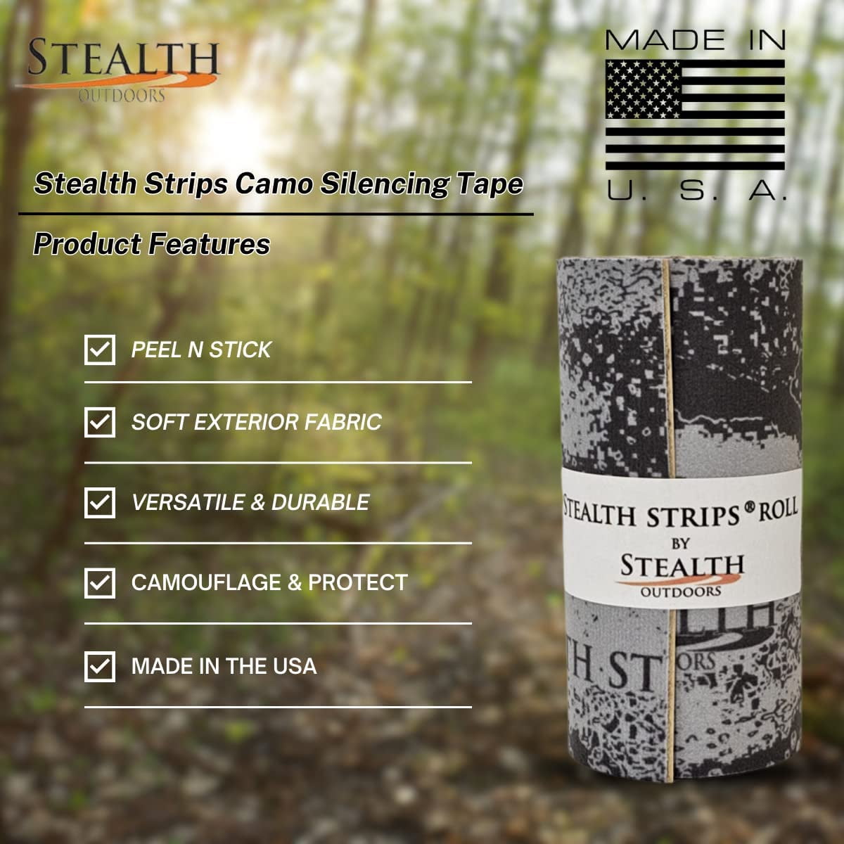 Stealth Strips® Rolls - Camo Silencing Tape - Silence Hunting Gear
